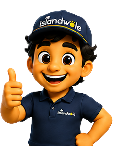 Islandwale happy mascot